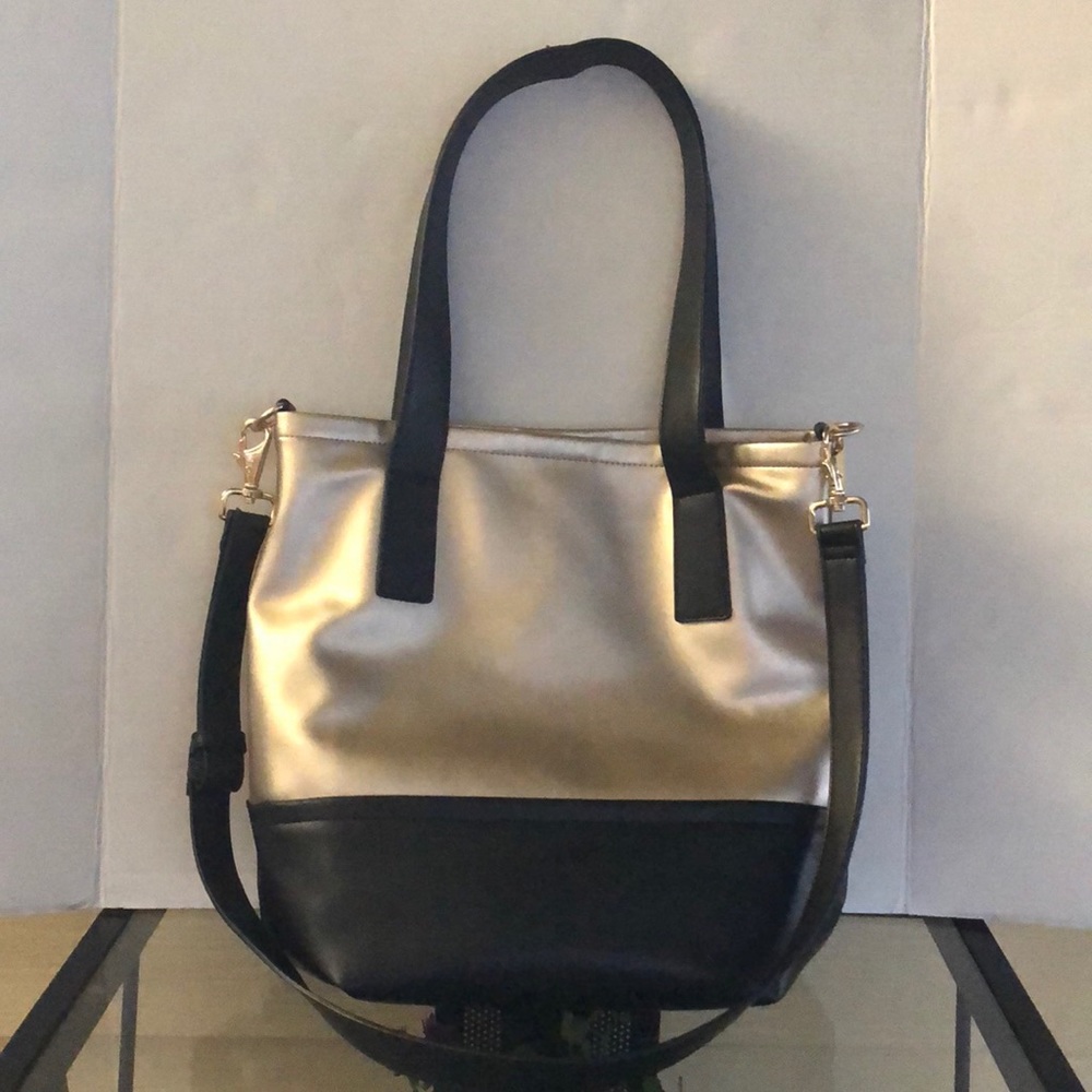 Black & Metallic Gold Tote